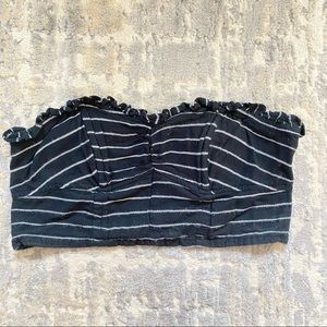 American Eagle Black and Silver Tube Top, Wired to sculpt top